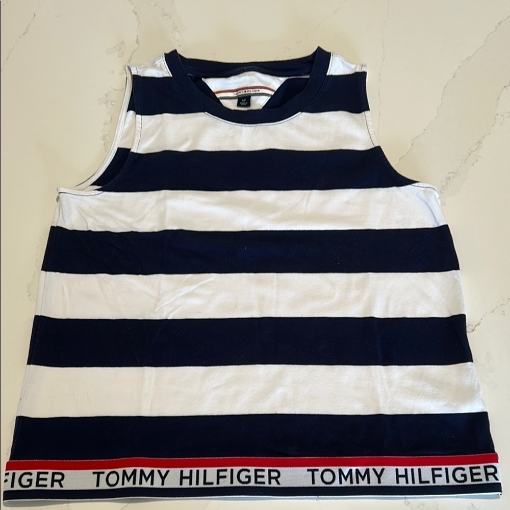 Tommy Hilfiger Bundle Size Small Blue/White Striped Tank Top and polka dot knit - Picture 2 of 10